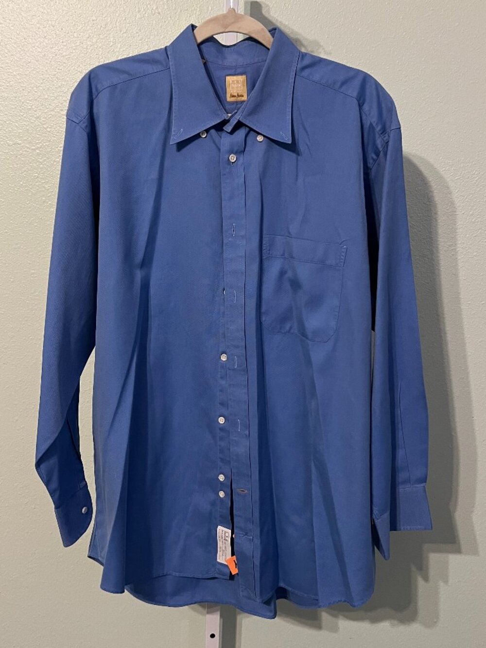 Ike Behar New York 100% Cotton Blue Long-Sleeve Button-Up SZ XL